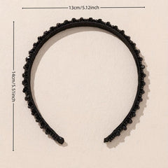 Baroque Crystal Beaded Headband Wide Head Hoop Glitter Headdress