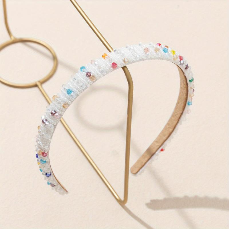 Baroque Crystal Beaded Headband Wide Head Hoop Glitter Headdress