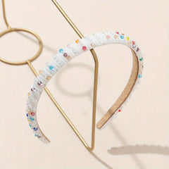 Baroque Crystal Beaded Headband Wide Head Hoop Glitter Headdress