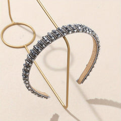 Baroque Crystal Beaded Headband Wide Head Hoop Glitter Headdress