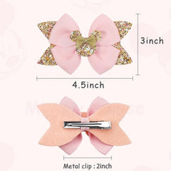 4pcs Sequins Dovetail Hair Clips Girls Glitter Bow Knot Hair Clips