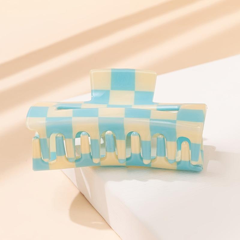 Plaid Square Hair Claw Shark Claw Hair Clip Mother's Gift Hair Accessories