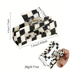 Plaid Square Hair Claw Shark Claw Hair Clip Mother's Gift Hair Accessories