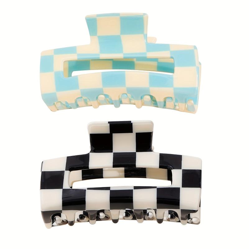 Plaid Square Hair Claw Shark Claw Hair Clip Mother's Gift Hair Accessories
