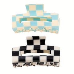 Plaid Square Hair Claw Shark Claw Hair Clip Mother's Gift Hair Accessories
