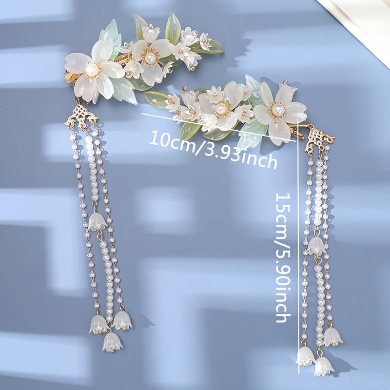 Lily Flower Tassel Metal Hair Clip Hair Accessories