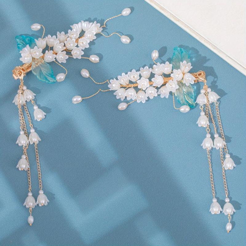 Lily Flower Tassel Metal Hair Clip Hair Accessories
