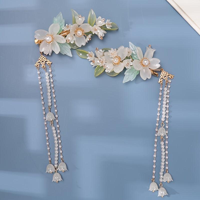 Lily Flower Tassel Metal Hair Clip Hair Accessories