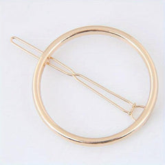 Round Frame Hair Clip Minimalist Solid Hair Pin Alloy Headwear