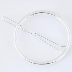 Round Frame Hair Clip Minimalist Solid Hair Pin Alloy Headwear