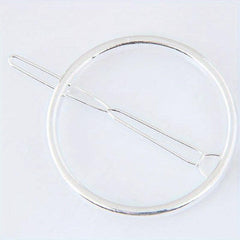 Round Frame Hair Clip Minimalist Solid Hair Pin Alloy Headwear