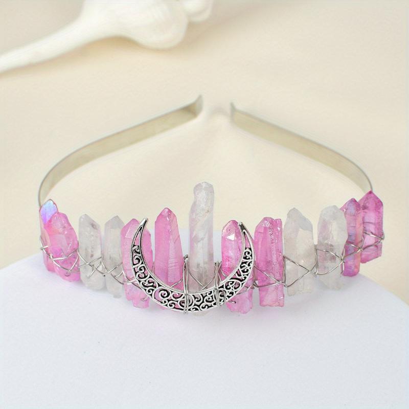 Crystal Quartz Witchy Crown Fae Fairy Rave Music Crystal Crown