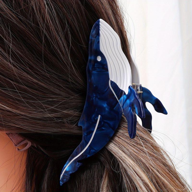Whale Shaped Hair Clip Ocean Series Acetate Jaw Clip for Women Girls