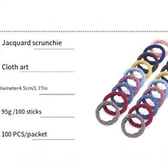 100pcs Elastic Hair Tie Seamless Hair Rope Thick Ponytail Holder Hair Accessorie