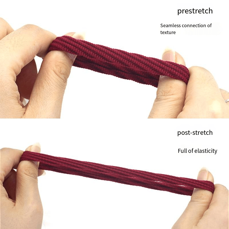 100pcs Elastic Hair Tie Seamless Hair Rope Thick Ponytail Holder Hair Accessorie