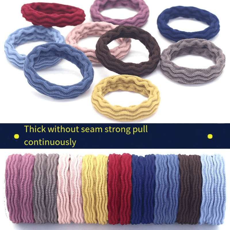 100pcs Elastic Hair Tie Seamless Hair Rope Thick Ponytail Holder Hair Accessorie