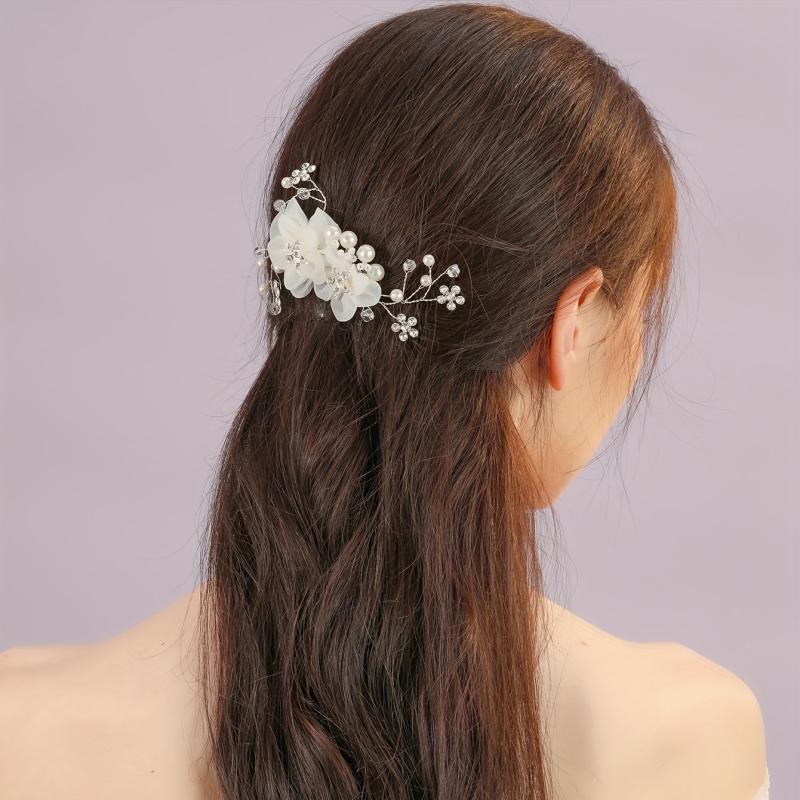 Bridal Hairbrush Photo Studio Decoration Silk Flower Headdress