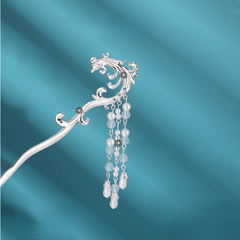 Alloy Flower Hairpin Faux Pearl Tassel Ancient Style Headwear