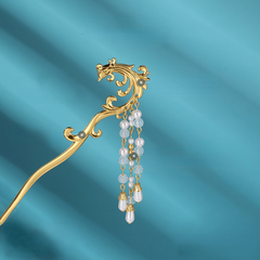 Alloy Flower Hairpin Faux Pearl Tassel Ancient Style Headwear