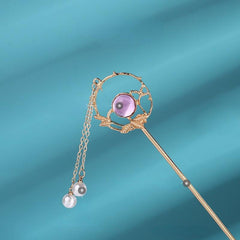 Alloy Flower Hairpin Faux Pearl Tassel Ancient Style Headwear