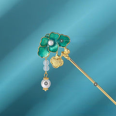 Alloy Flower Hairpin Faux Pearl Tassel Ancient Style Headwear
