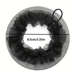 2PCS Stretchable Bun Tie Nets Elastic Hair Rope For Dancers Bun Holder