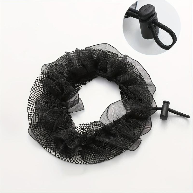 2PCS Stretchable Bun Tie Nets Elastic Hair Rope For Dancers Bun Holder