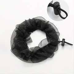 2PCS Stretchable Bun Tie Nets Elastic Hair Rope For Dancers Bun Holder