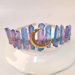 Moon Crystal Crown Bohemian Tiara Wedding Accessories