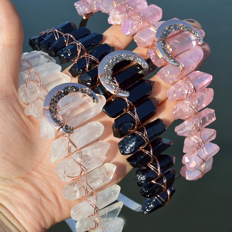 Moon Crystal Crown Bohemian Tiara Wedding Accessories