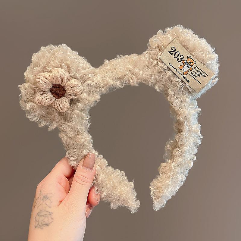 Women's Plush Bear Ear Headband Hair Accessories