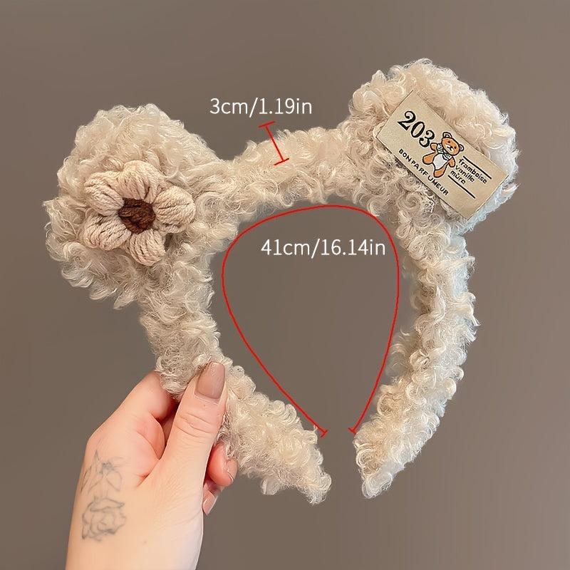 Women's Plush Bear Ear Headband Hair Accessories