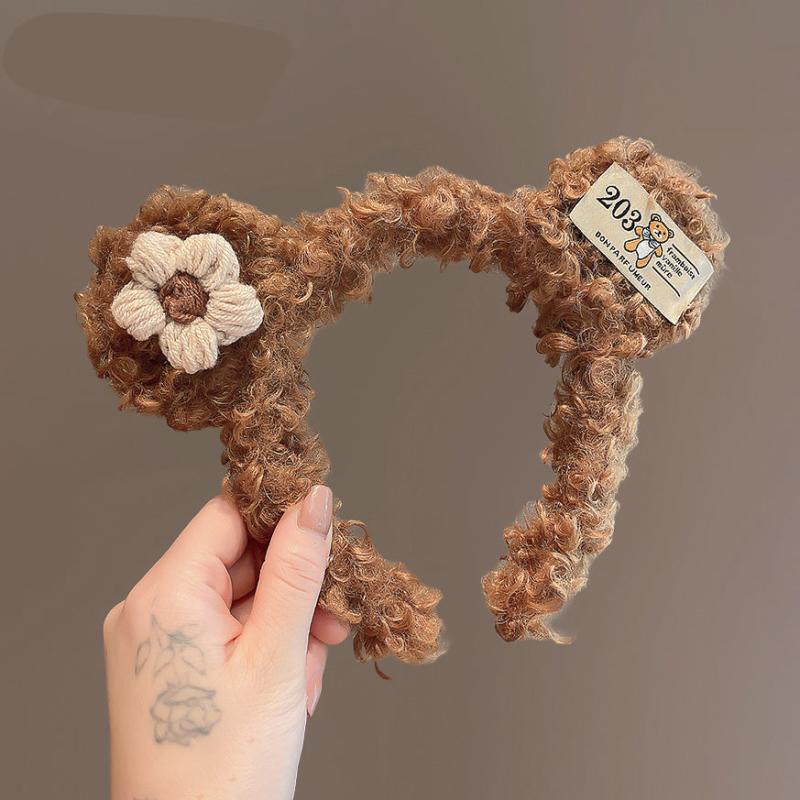 Women's Plush Bear Ear Headband Hair Accessories