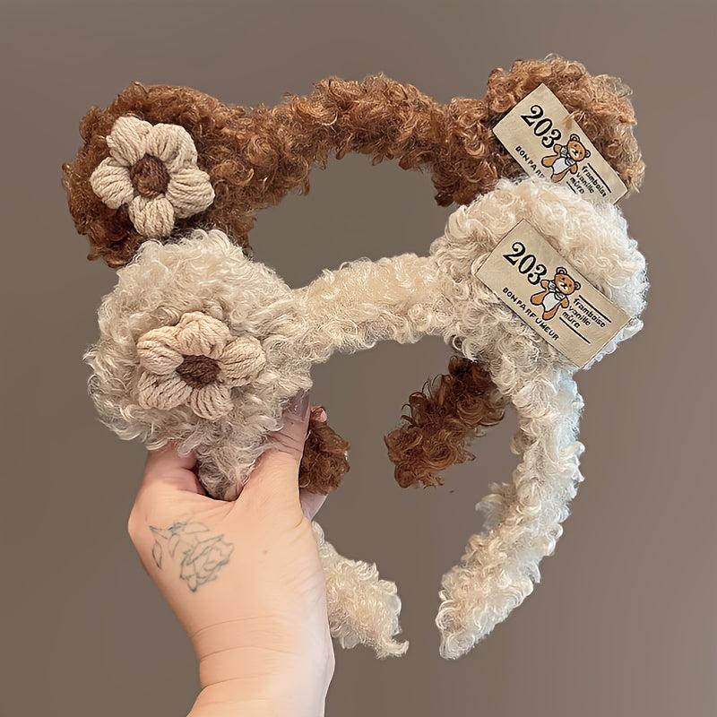 Women's Plush Bear Ear Headband Hair Accessories