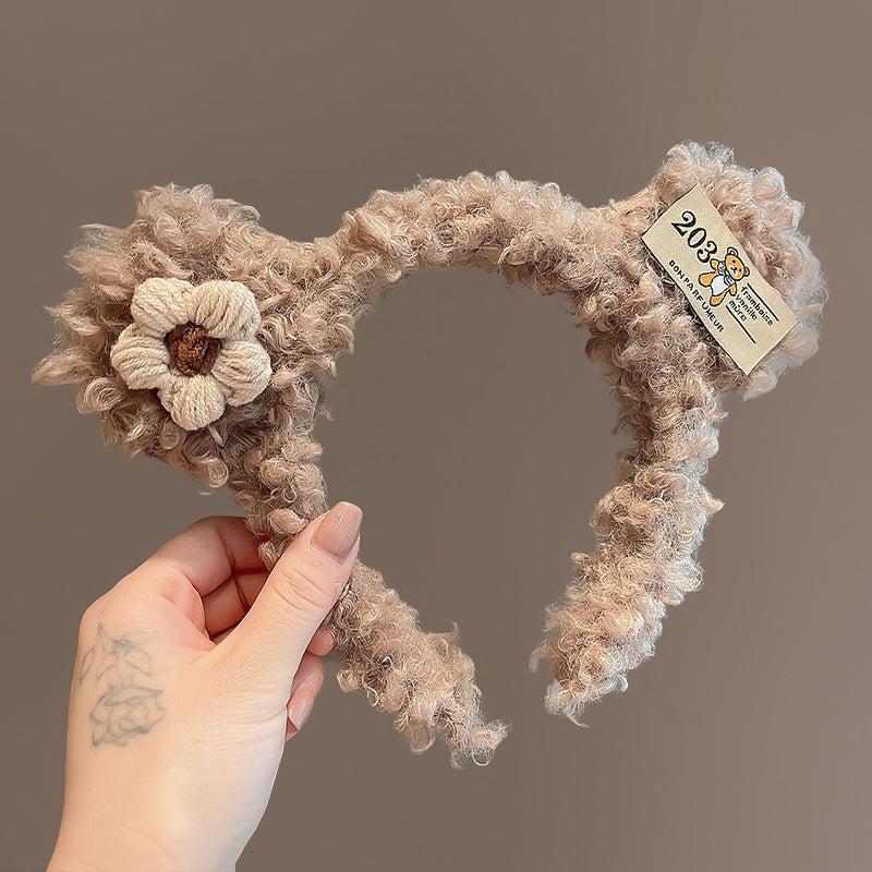 Women's Plush Bear Ear Headband Hair Accessories