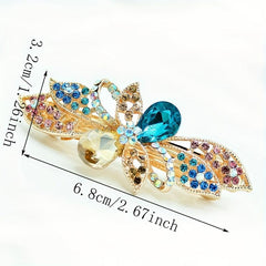 Alloy Flower Hair Clip Crystal Side Accessory