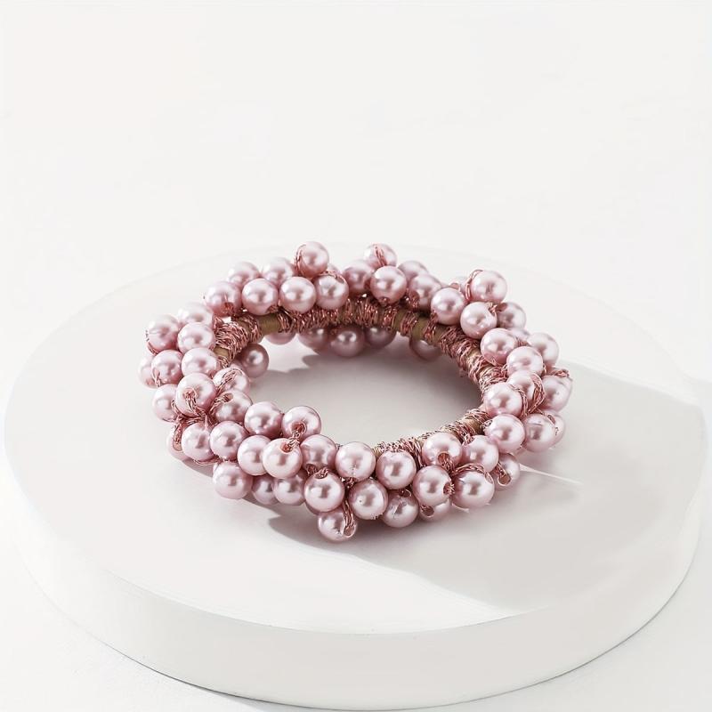 Sweet Faux Pearl Hair Tie Ponytail Holder Hair Rope Women Girls Accessories
