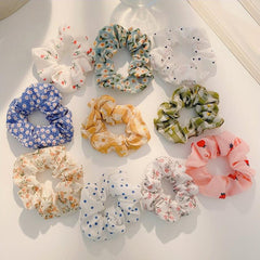 10pcs Floral Fabric Hair Scrunchies For Women Girls Soft Sleep Scrunchie