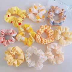 10pcs Floral Fabric Hair Scrunchies For Women Girls Soft Sleep Scrunchie