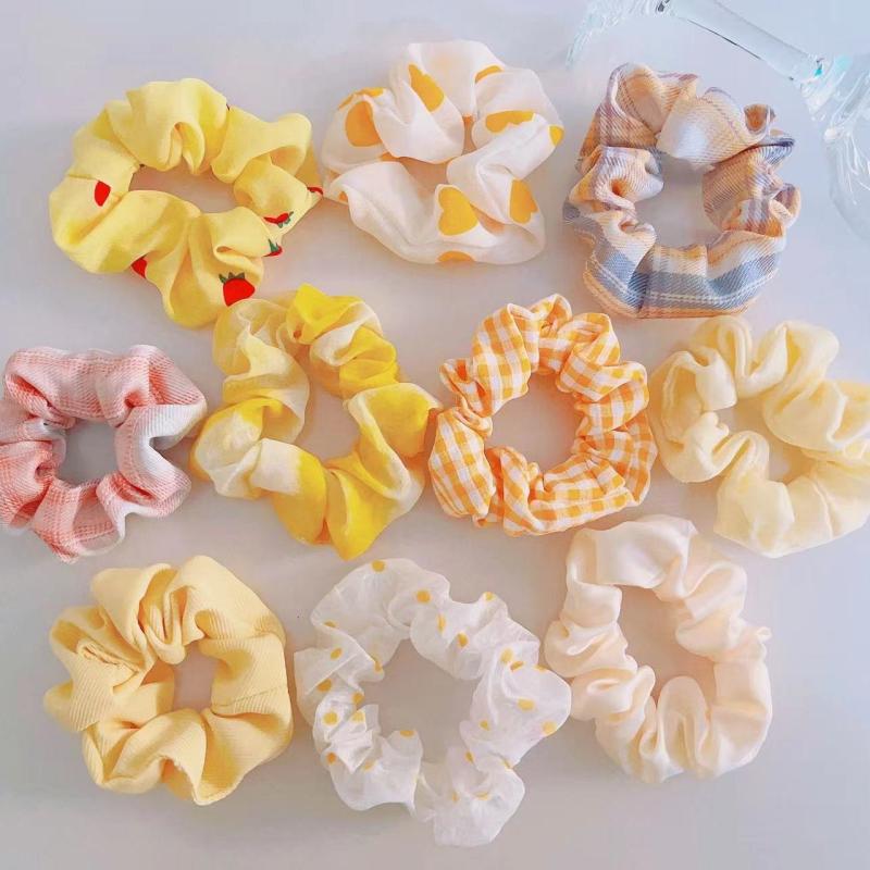 10pcs Floral Fabric Hair Scrunchies For Women Girls Soft Sleep Scrunchie