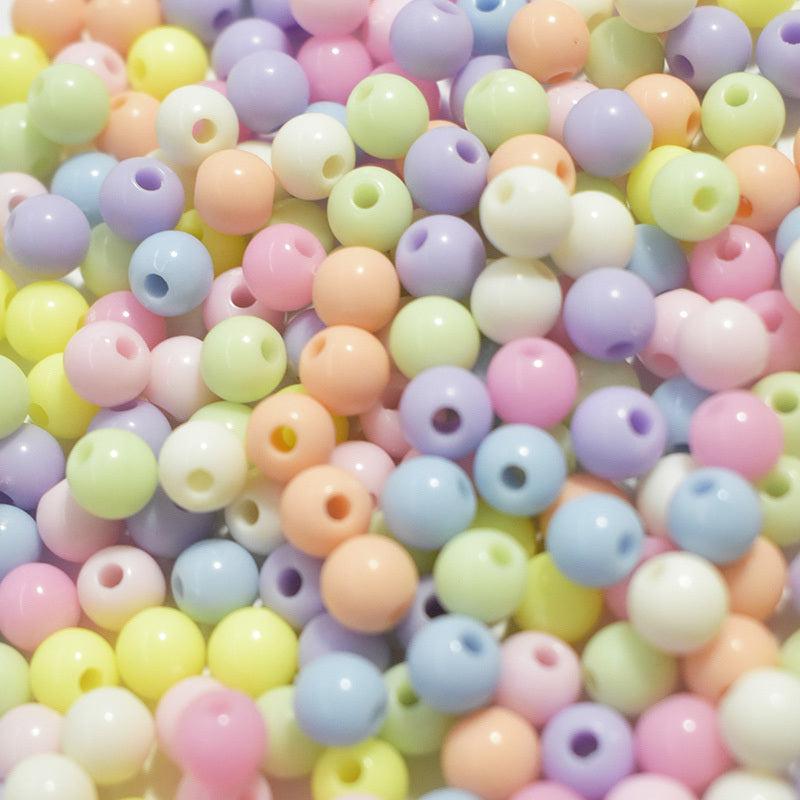 Pastel Acrylic Round Candy Beads Assorted Mix for Jewelry Making DIY Crafts