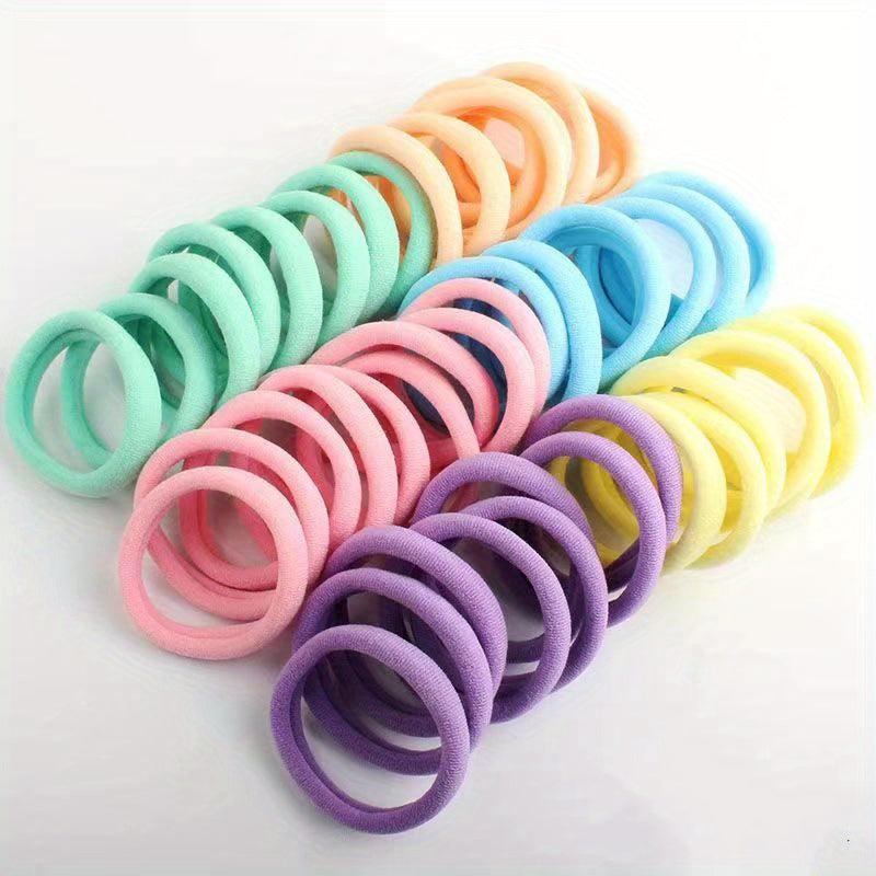 120pcs Elastic Hair Rope Seamless Hair Ring for Women