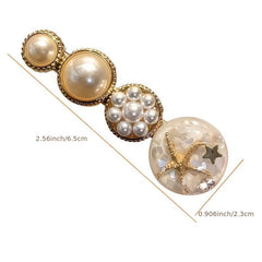 6Pcs Faux Pearl Butterfly Hairpin Crystal Acrylic Hair Clips Vintage Barrettes