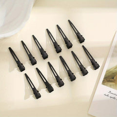 12pcs Solid Style Frosted Hair Clip for Women