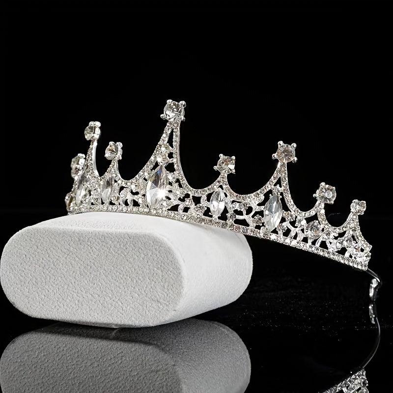 Silvery Rhinestone Crown Headband Party Favor Decorations