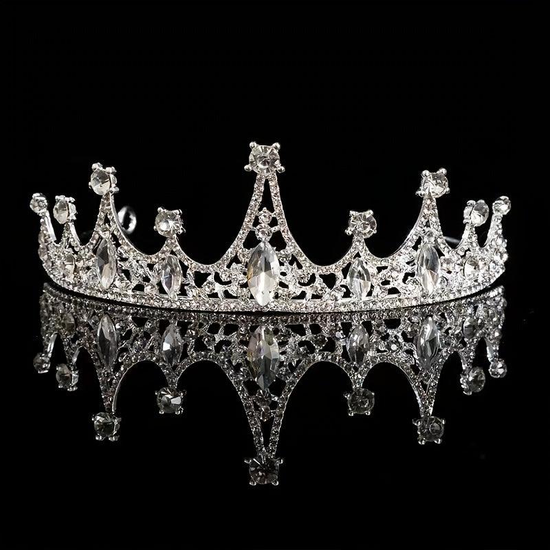 Silvery Rhinestone Crown Headband Party Favor Decorations
