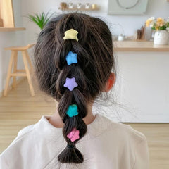 Colorful Star Hair Ties for Girls Elastic Bands Ponytail Holders