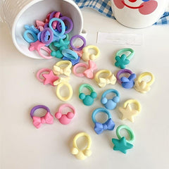 Colorful Star Hair Ties for Girls Elastic Bands Ponytail Holders