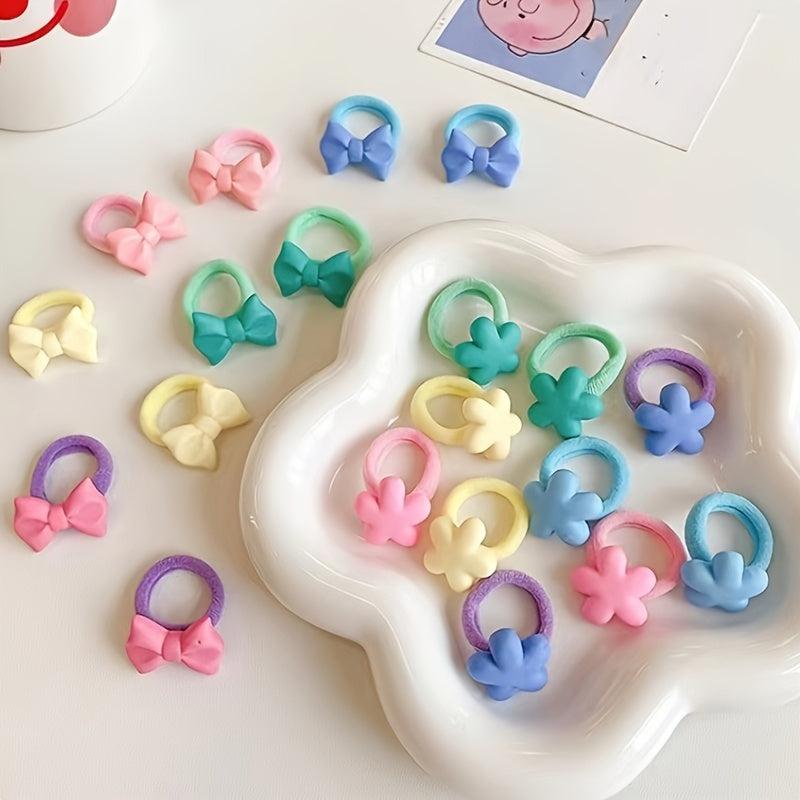 Colorful Star Hair Ties for Girls Elastic Bands Ponytail Holders