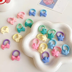 Colorful Star Hair Ties for Girls Elastic Bands Ponytail Holders